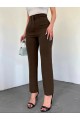 Zra Pileli Havuç Pantolon -Kahve