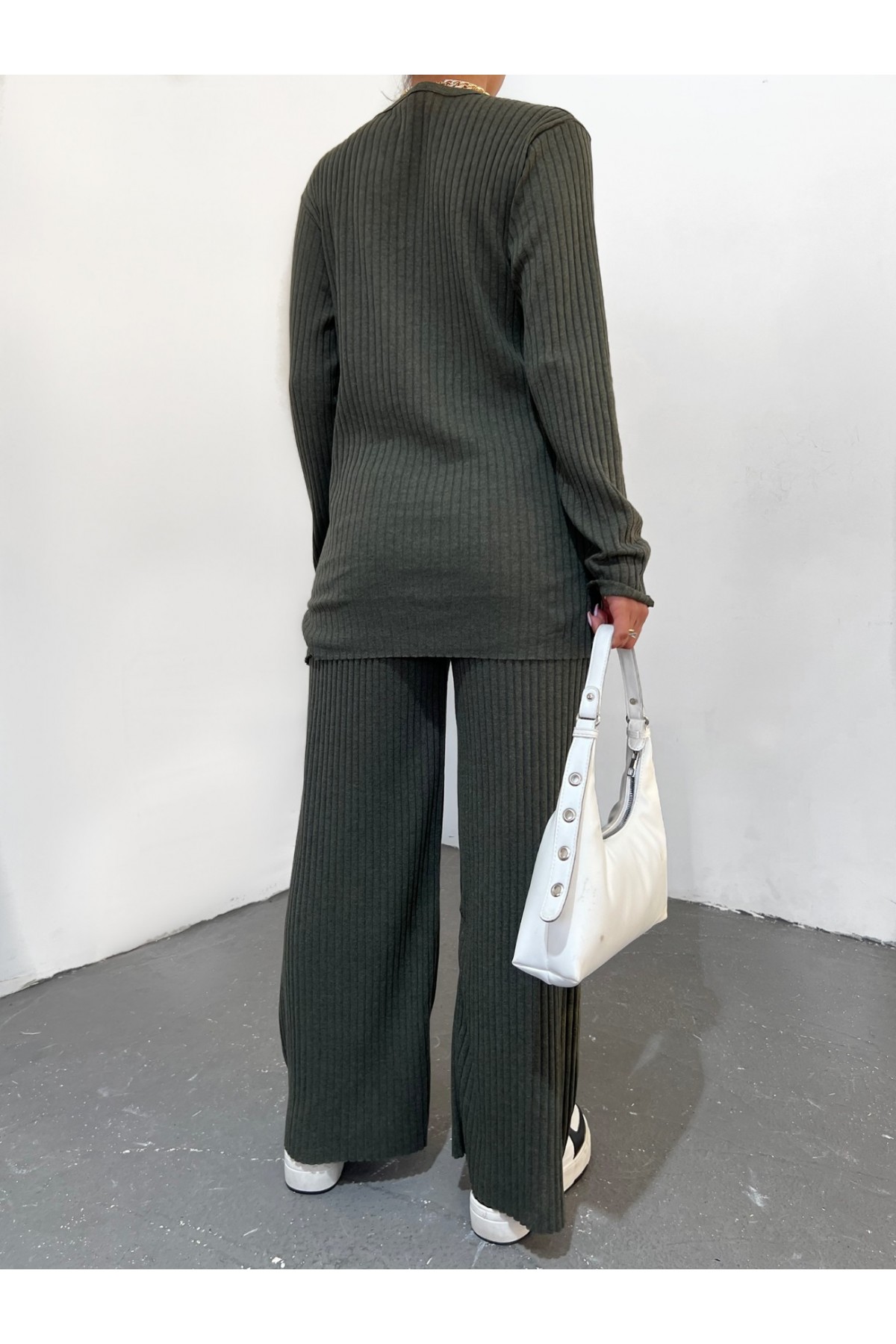 Bisiklet Yaka Kaşkorse Takım -Haki