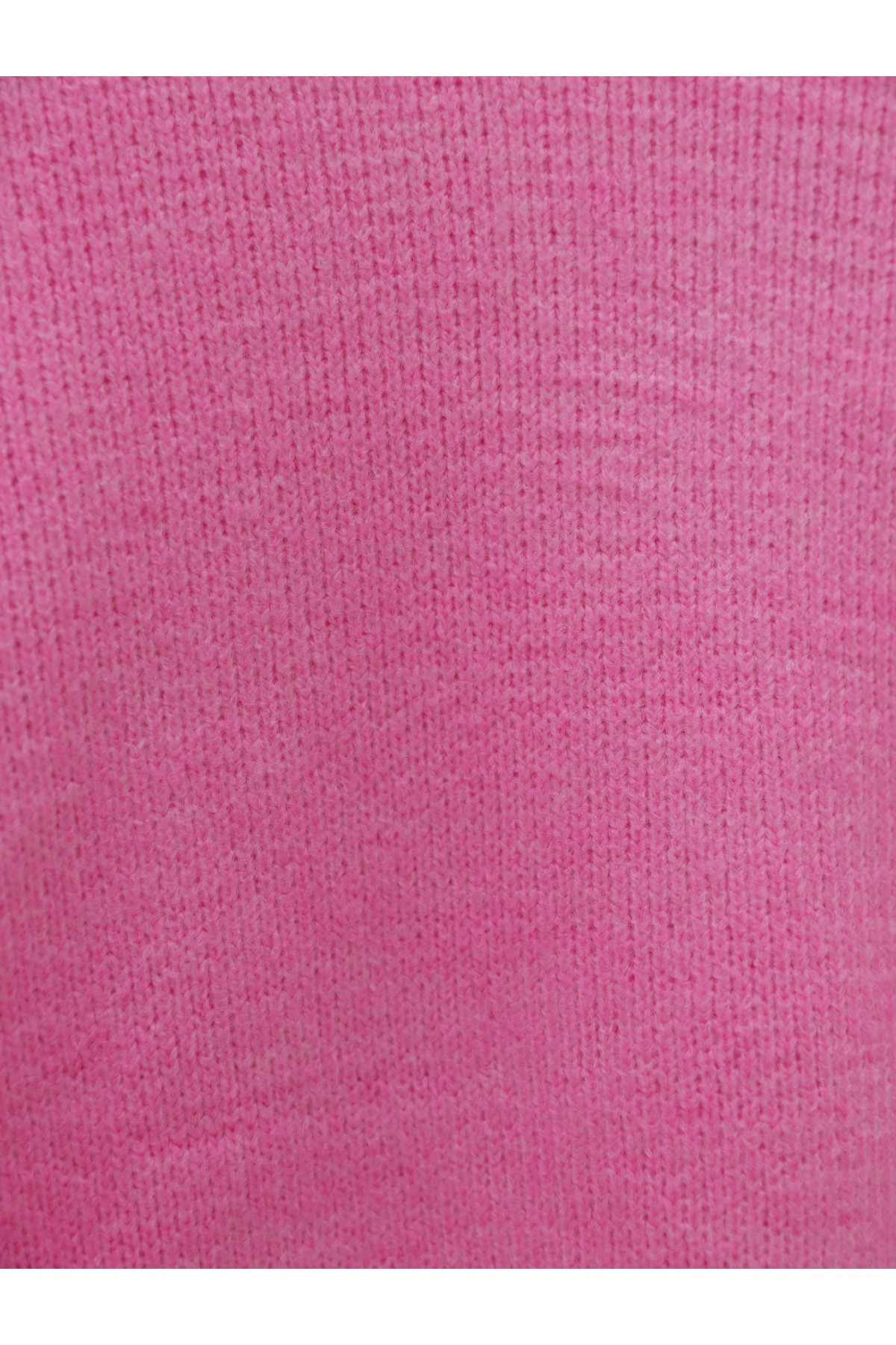 Bisiklet Yaka Eteği Fitilli Salaş Triko Kazak  -Pembe