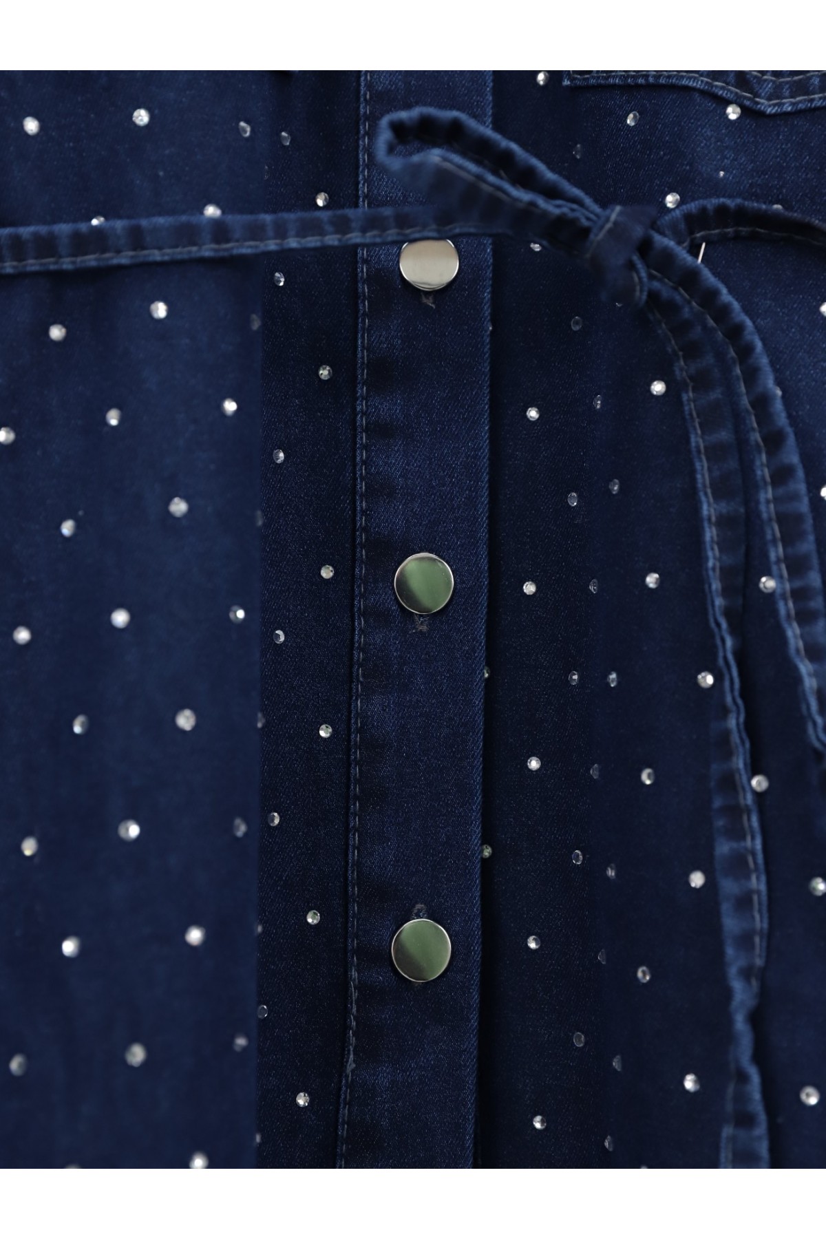 Serpme Taşlı Düğmeli Ceket Pantolon Kot Takım  -Laci