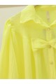 Önü Fiyonk Detaylı Parçalı Gömlek  -Açık Sarı