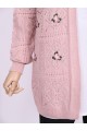 Ajurlu Nakışlı Hırka   -Pudra