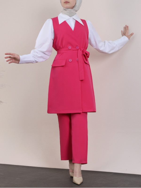 Yeleki Pantolon Takım -Pembe