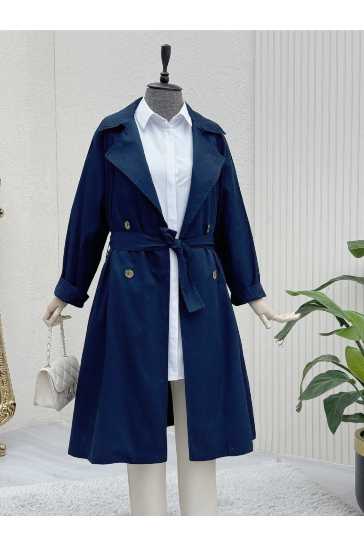 Bolero Detaylı Kemerli Araboy Trençkot -Laci
