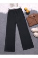 Bağcık Detaylı Salaş Fitilli Pantolon -Siyah