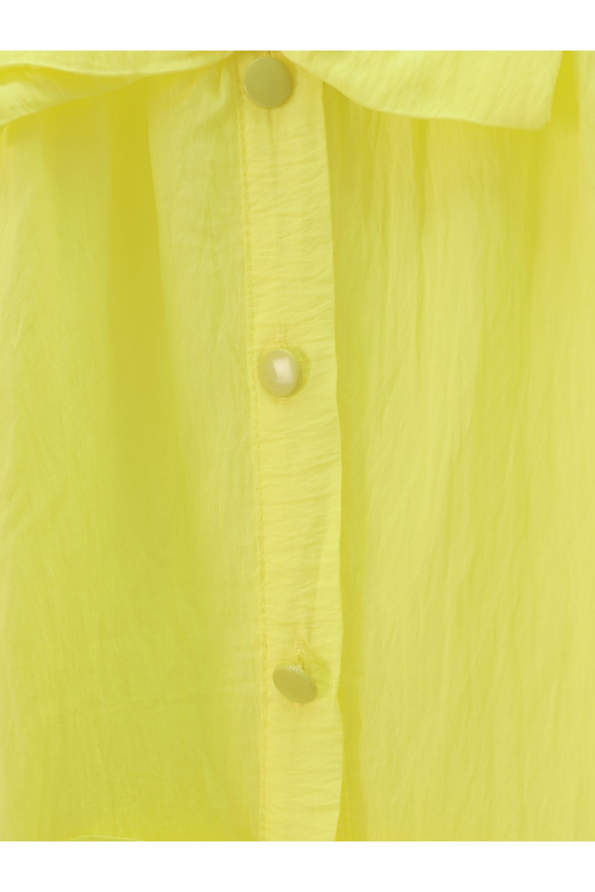 Önü Fiyonk Detaylı Parçalı Gömlek  -Açık Sarı