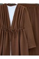 Tünel Bağcıklı Ayrobin Kimono Takım -Kahve