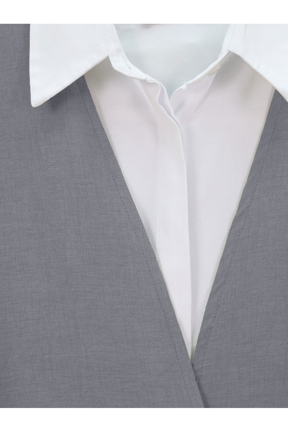 Önden Bağlamalı Pantolonlu Kimono Takım     -Koyu Gri