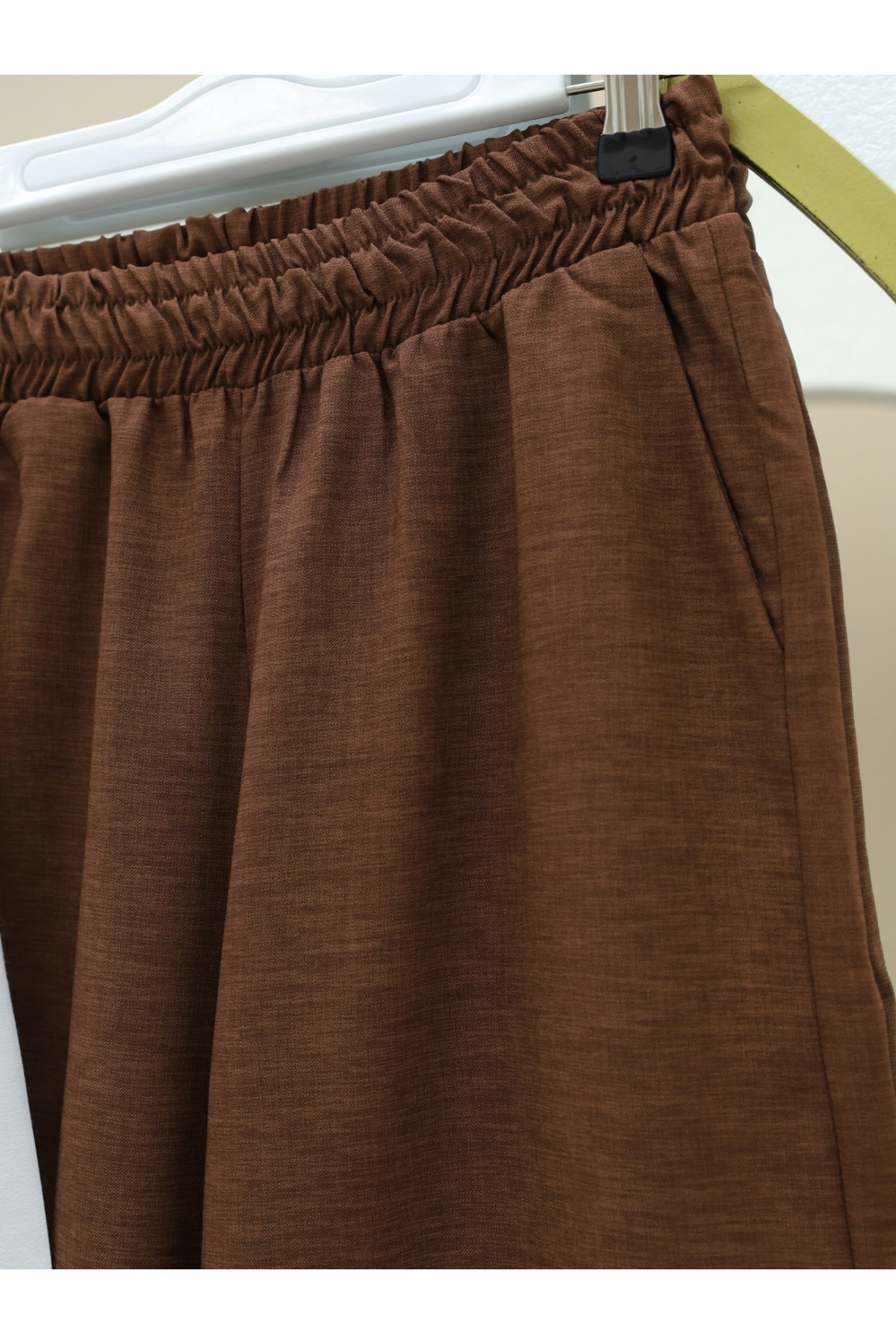 Düğmeli Yelekli Takım -Kahve