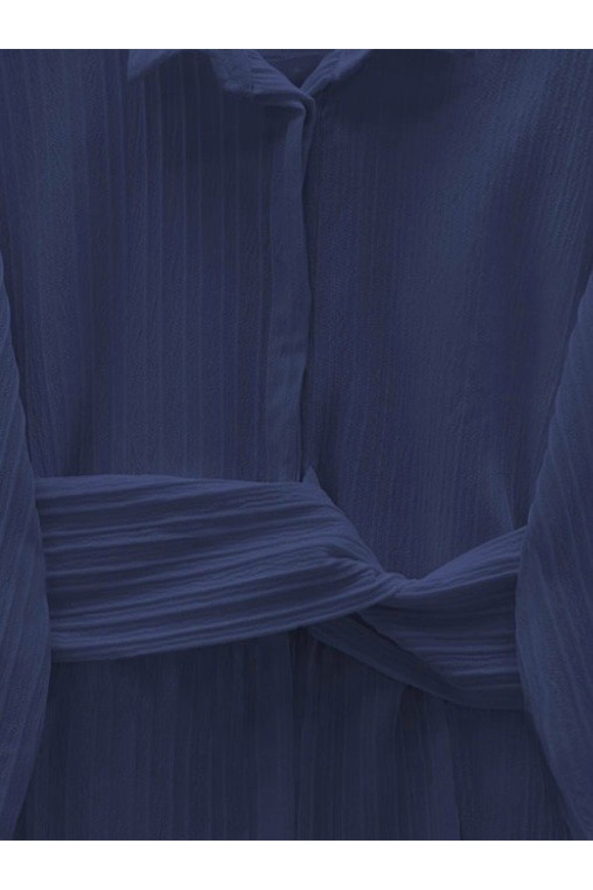 Belden Bağlamalı Fitlli Krinkıl Gömlek   -Laci