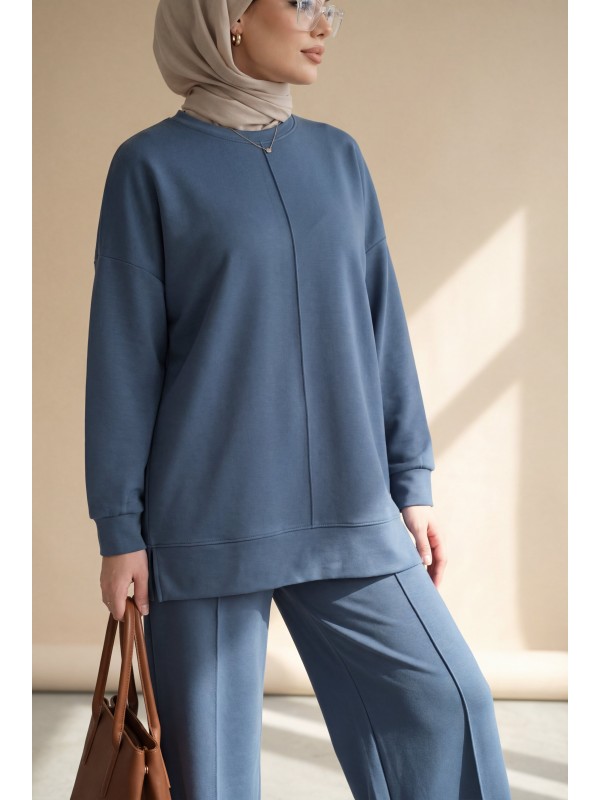 Yuvarlak Yaka Çimalı Oyşo İkili Takım -Petrol