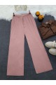 Bağcık Detaylı Salaş Fitilli Pantolon -Pudra