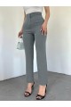 Zra Pileli Havuç Pantolon -Gri