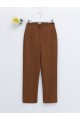Pileli Fermuarlı Dar Paça Pantolon -Kahve