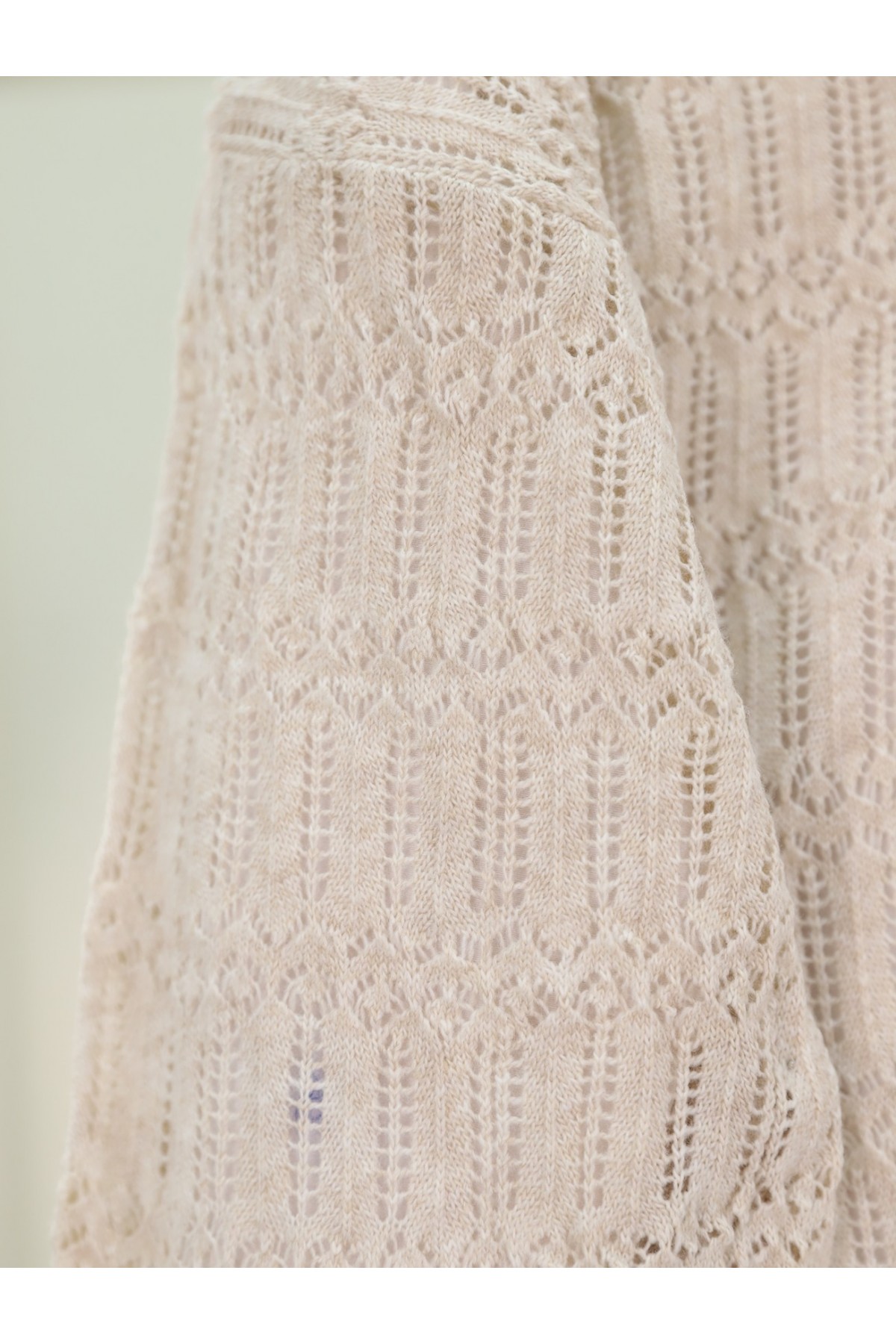 Ajurlu  Desenli Baharlık Hırka  -Taş