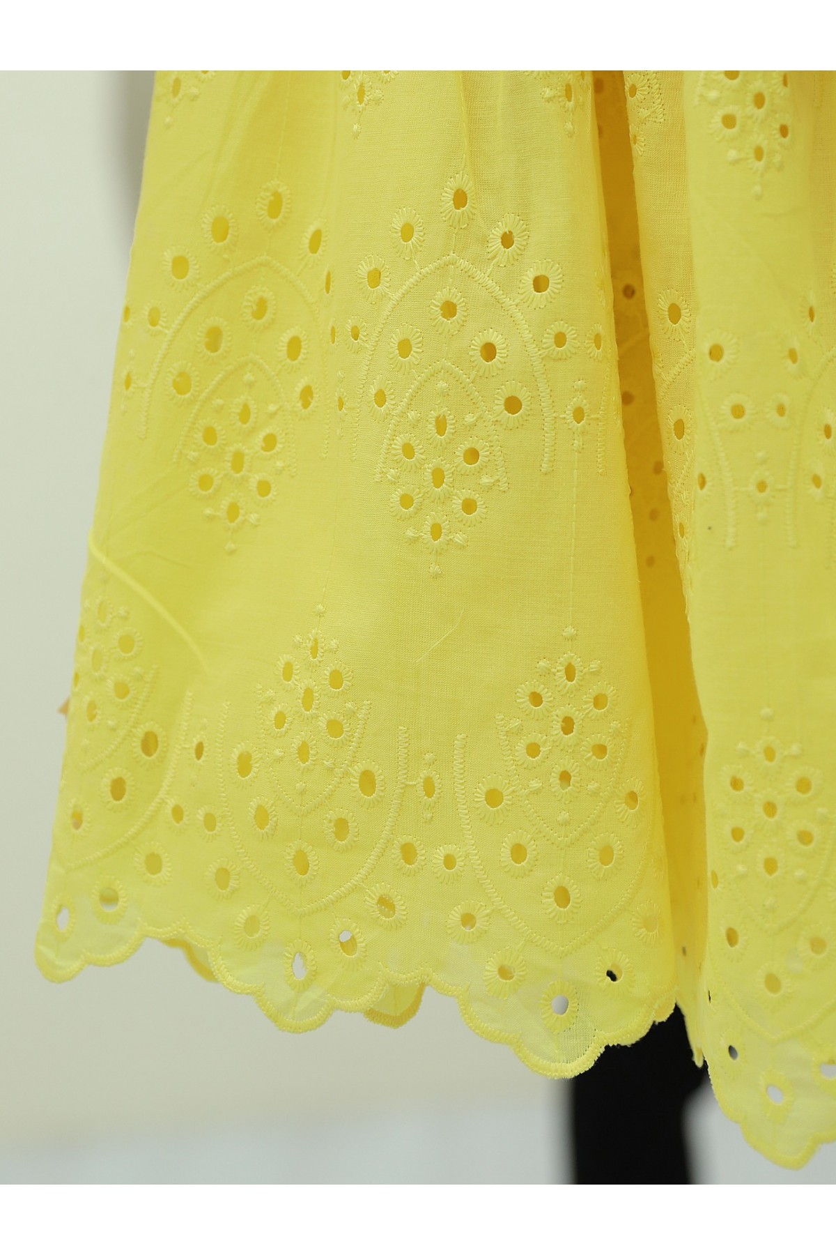 Fisto Detaylı Etekli Takım -Sarı