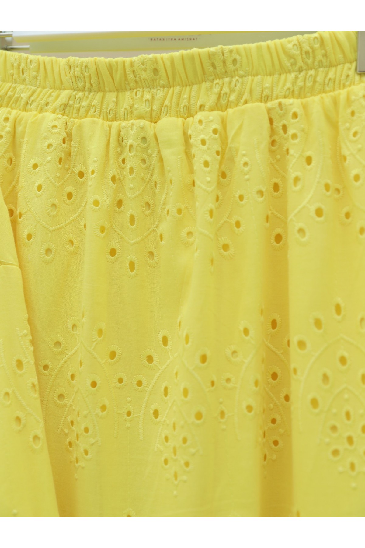 Fisto Detaylı Etekli Takım -Sarı