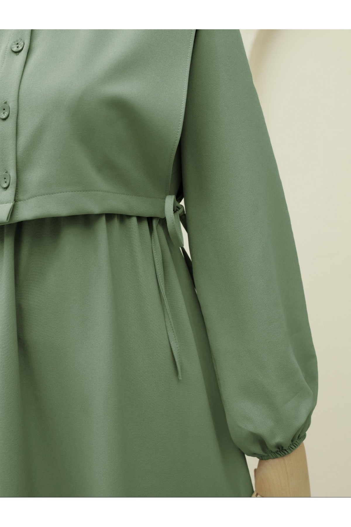 Üstü Gömlek Detaylı Elbise Takım   -Çağla Y.