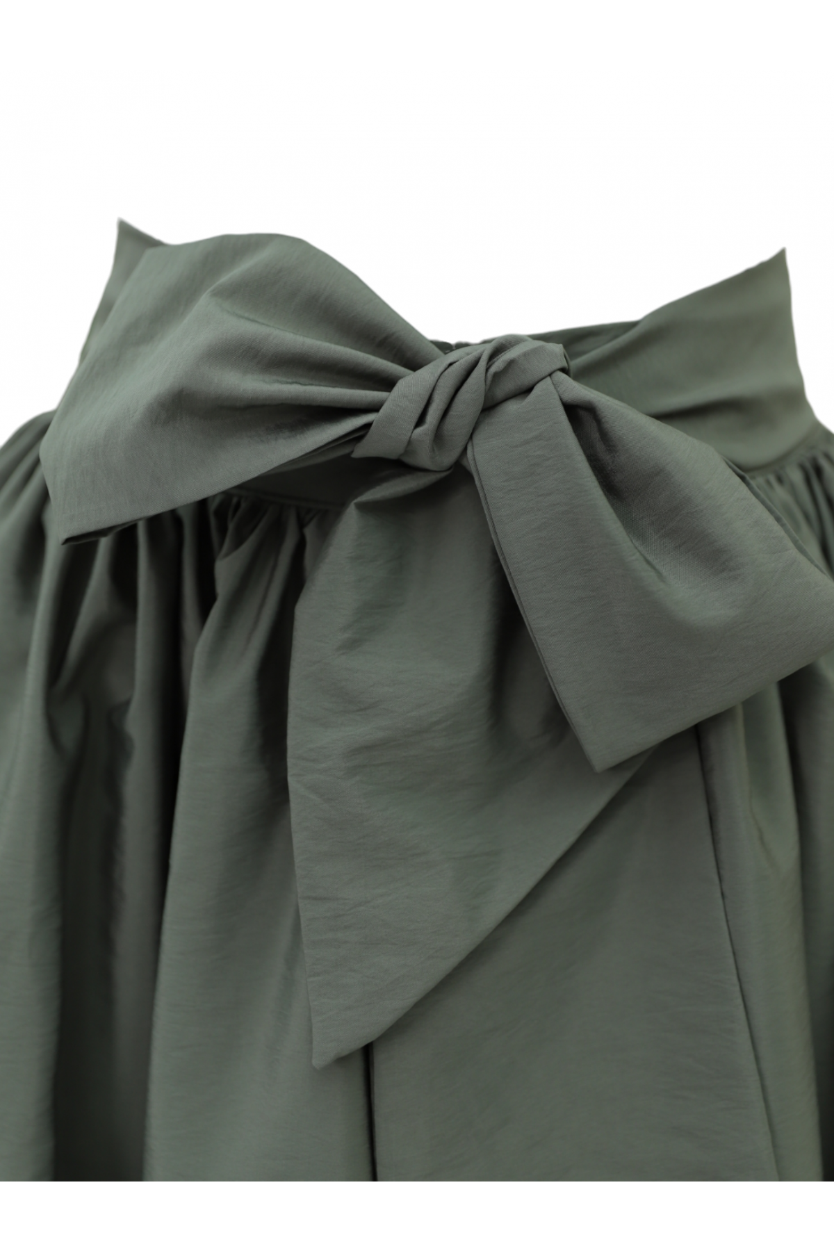 Piliseli Kemerli Paraşüt Etek -Haki