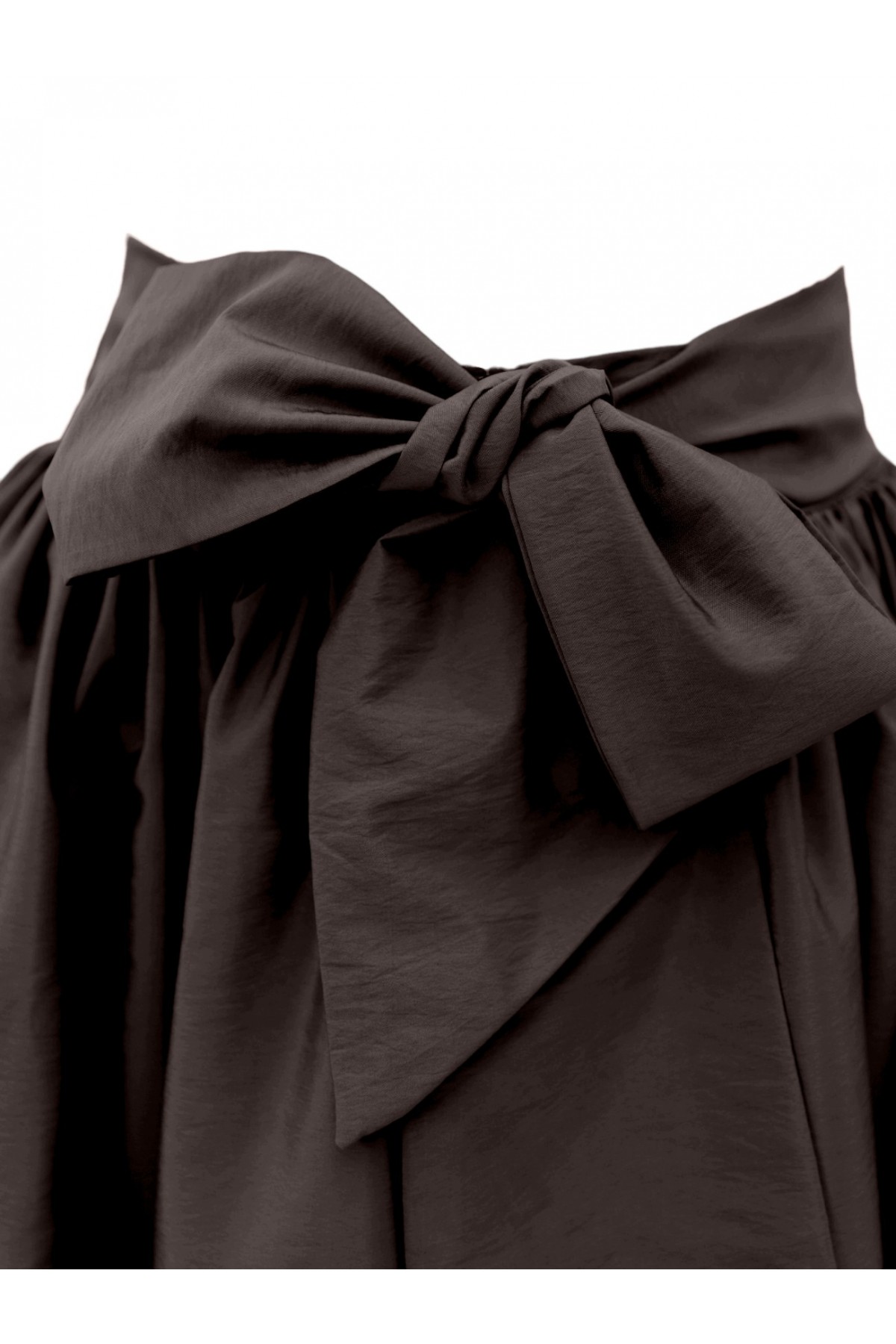 Piliseli Kemerli Paraşüt Etek   -K. Kahve