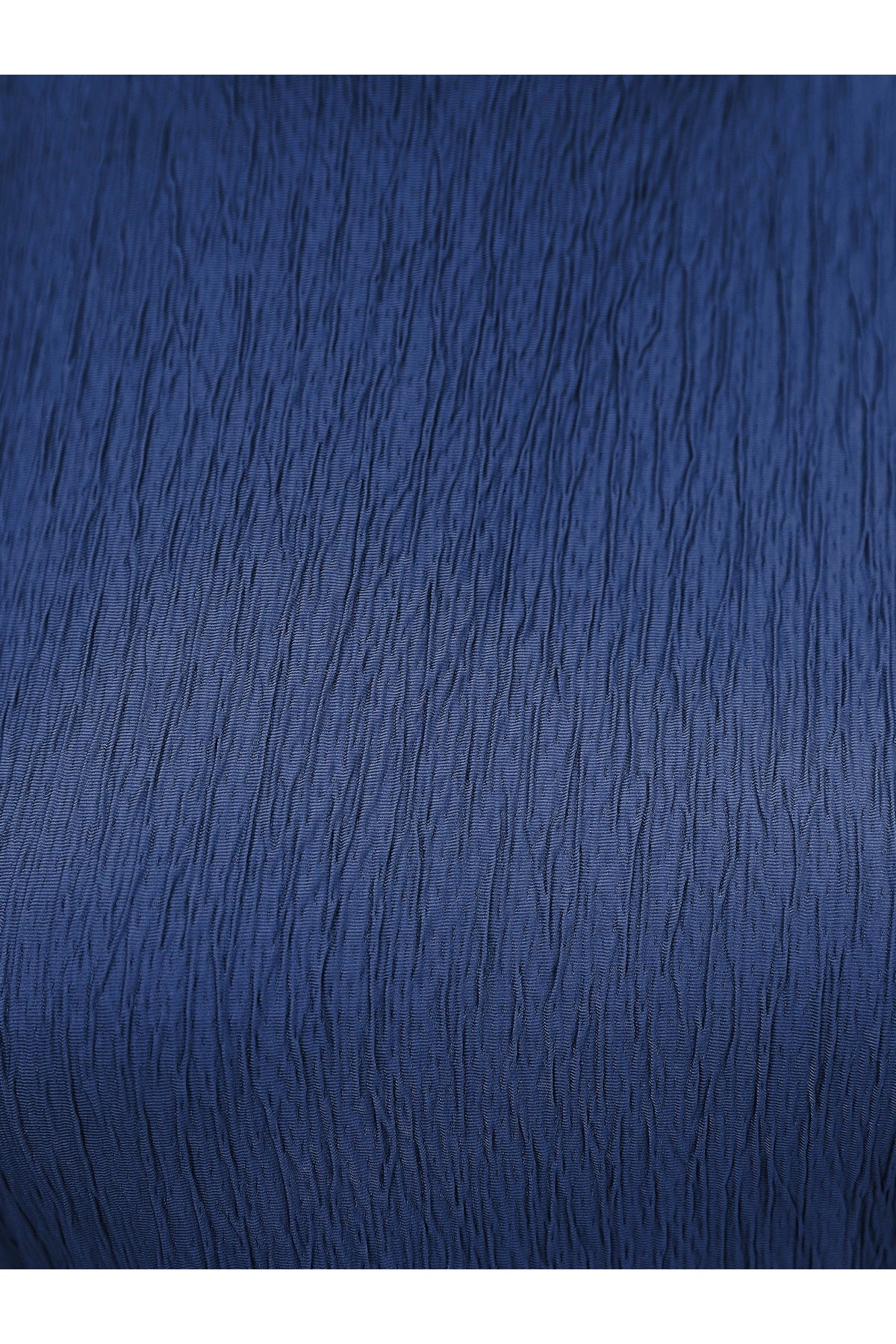 Omuzu Vatkalı Bağcıklı Bürümcük Elbise -İndigo