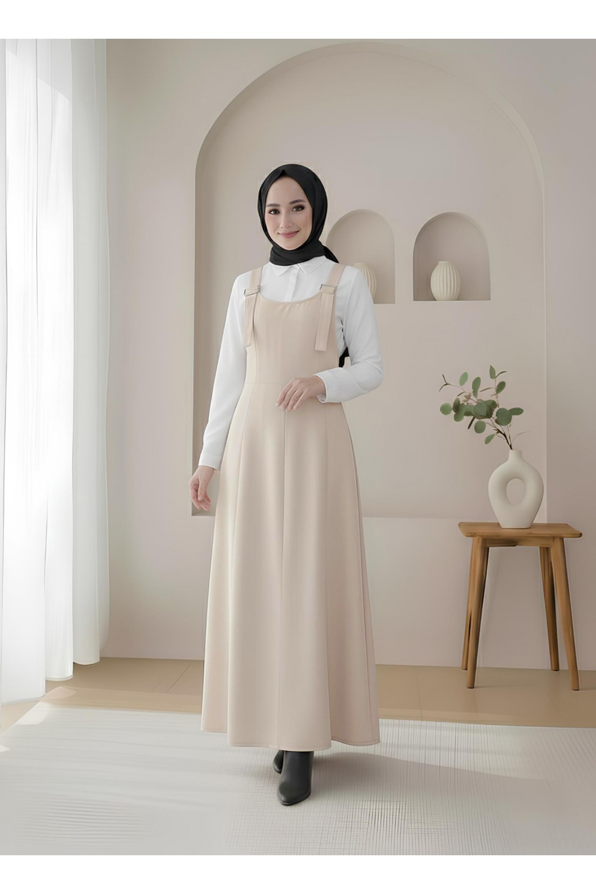 Yarım Fermuarlı Gabardin Jile  -Taş