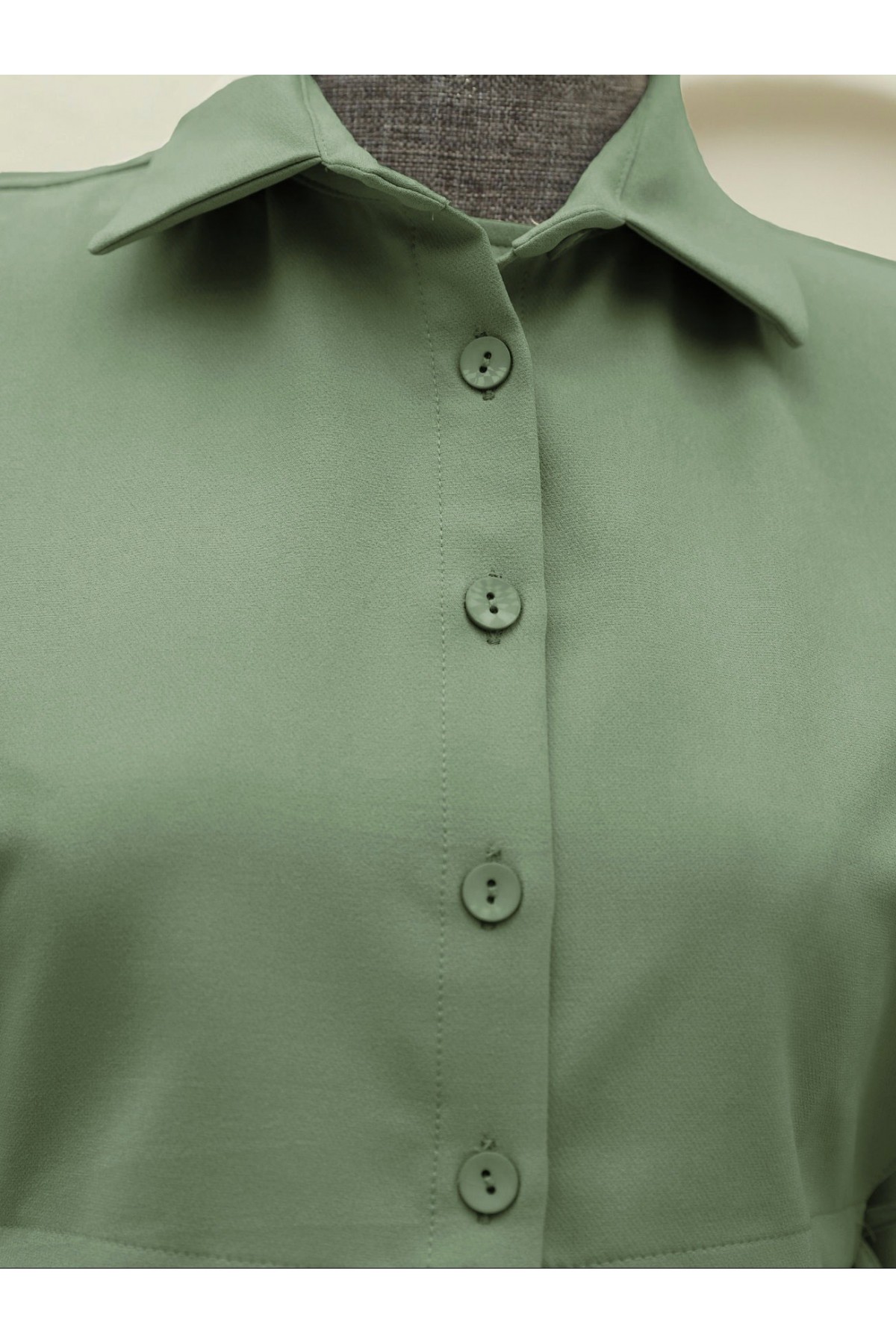 Üstü Gömlek Detaylı Elbise Takım   -Çağla Y.