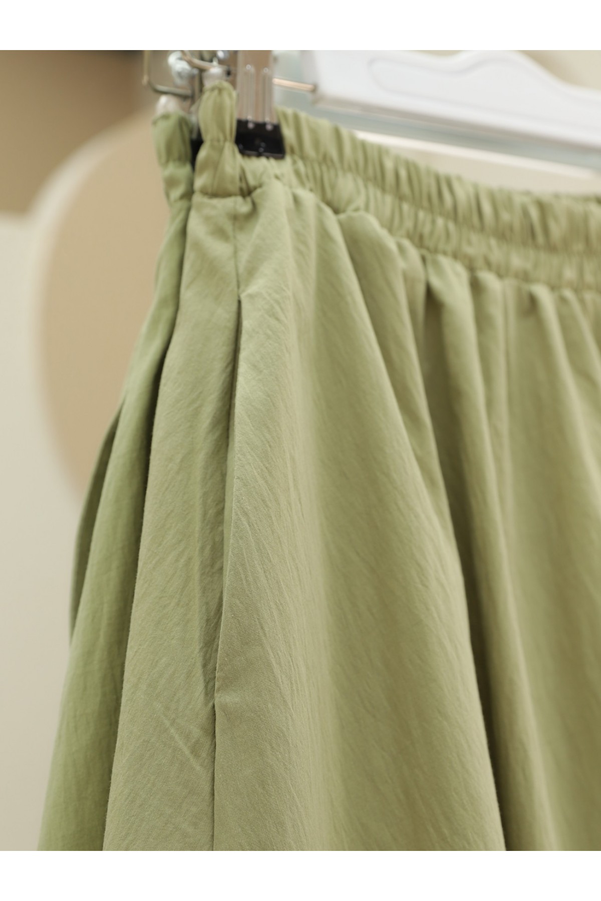 Dantel İşlemeli Beli Lastikli Etek -Çağla Y.