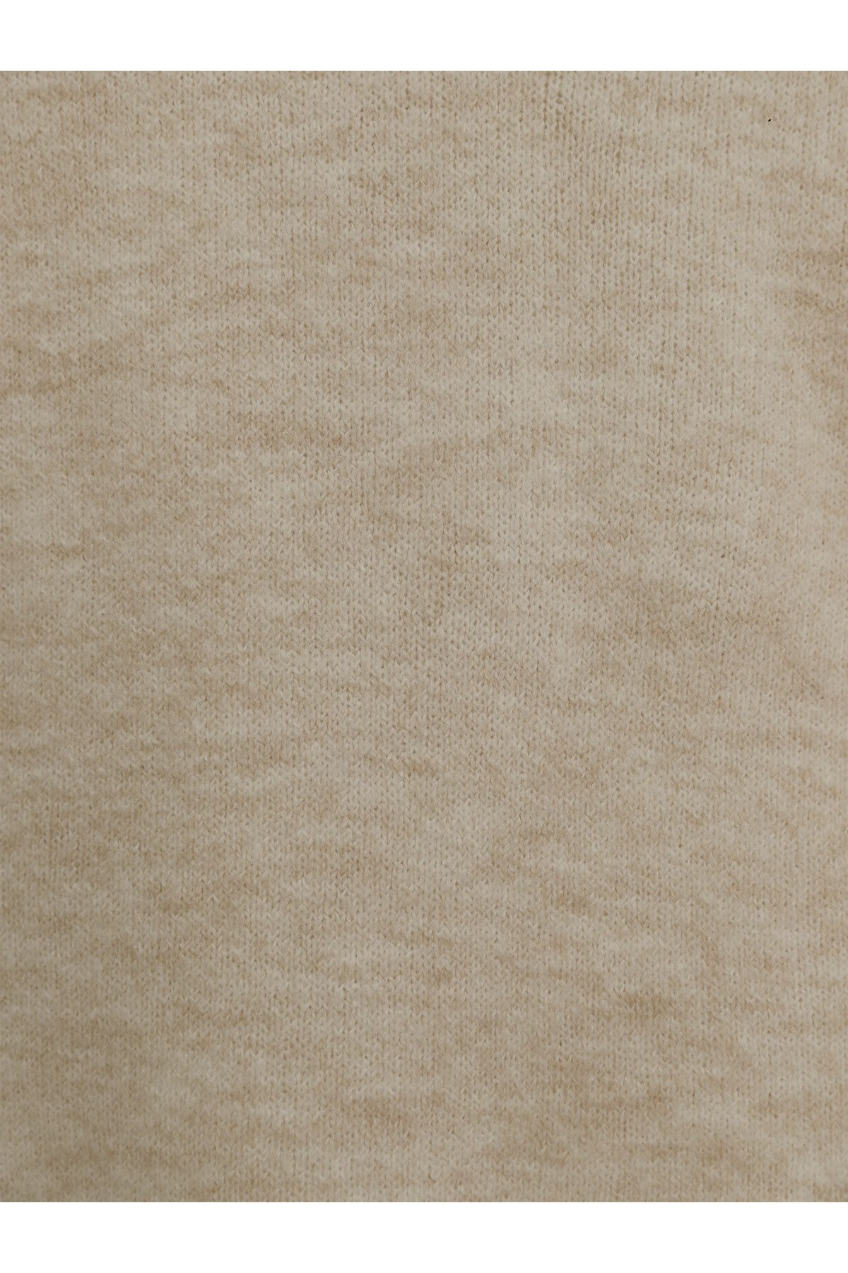 Yuvarlak Yaka Balon Kol Salaş Triko Kazak  -Vizon