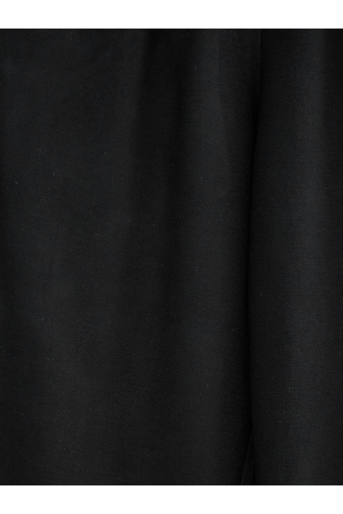 Beli Lastikli Bağcık Detaylı Cepli Bol Paça Tensel Pantolon -Siyah