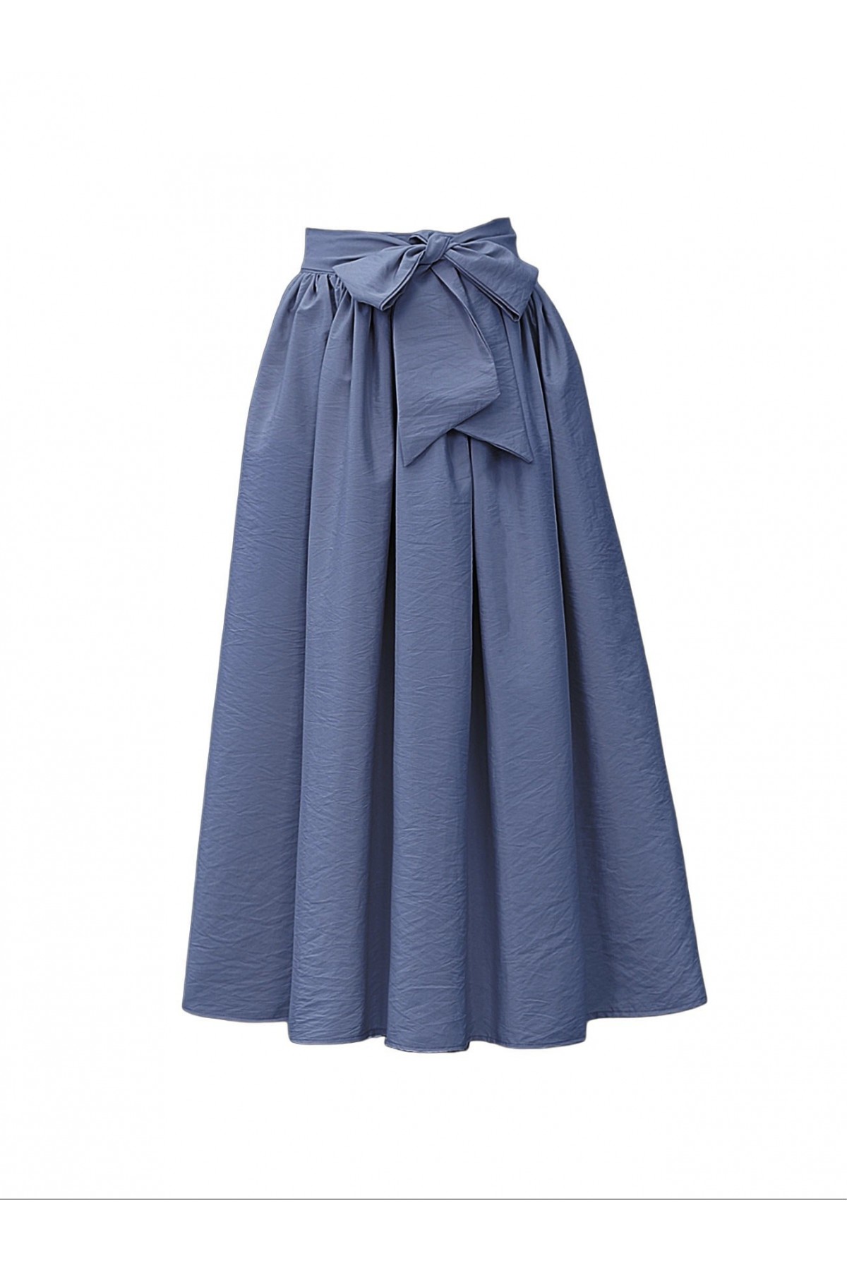 Piliseli Kemerli Paraşüt Etek  -İndigo