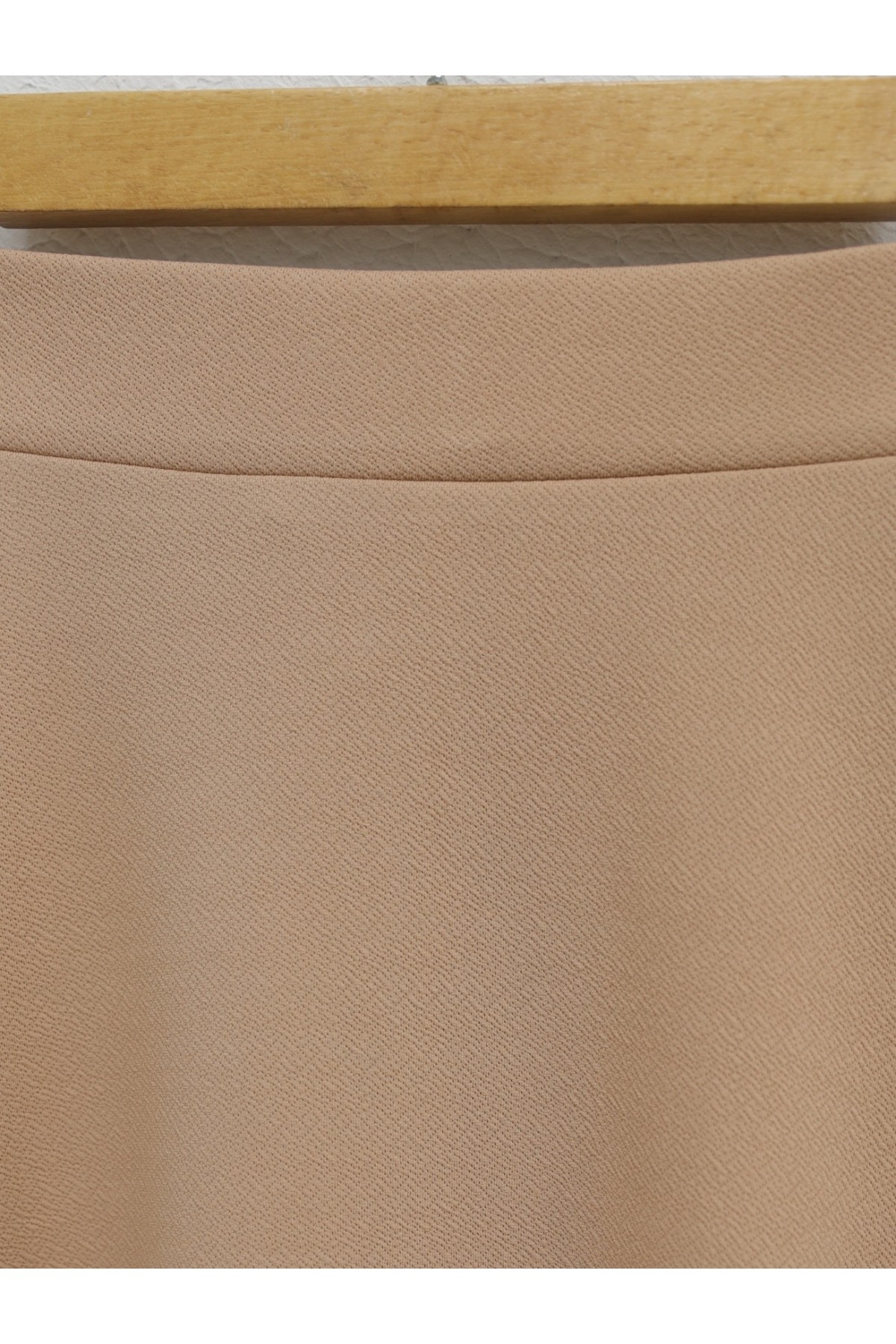 İthal Likralı Krep Kumaş Kiloş Çan Etek -Vizon