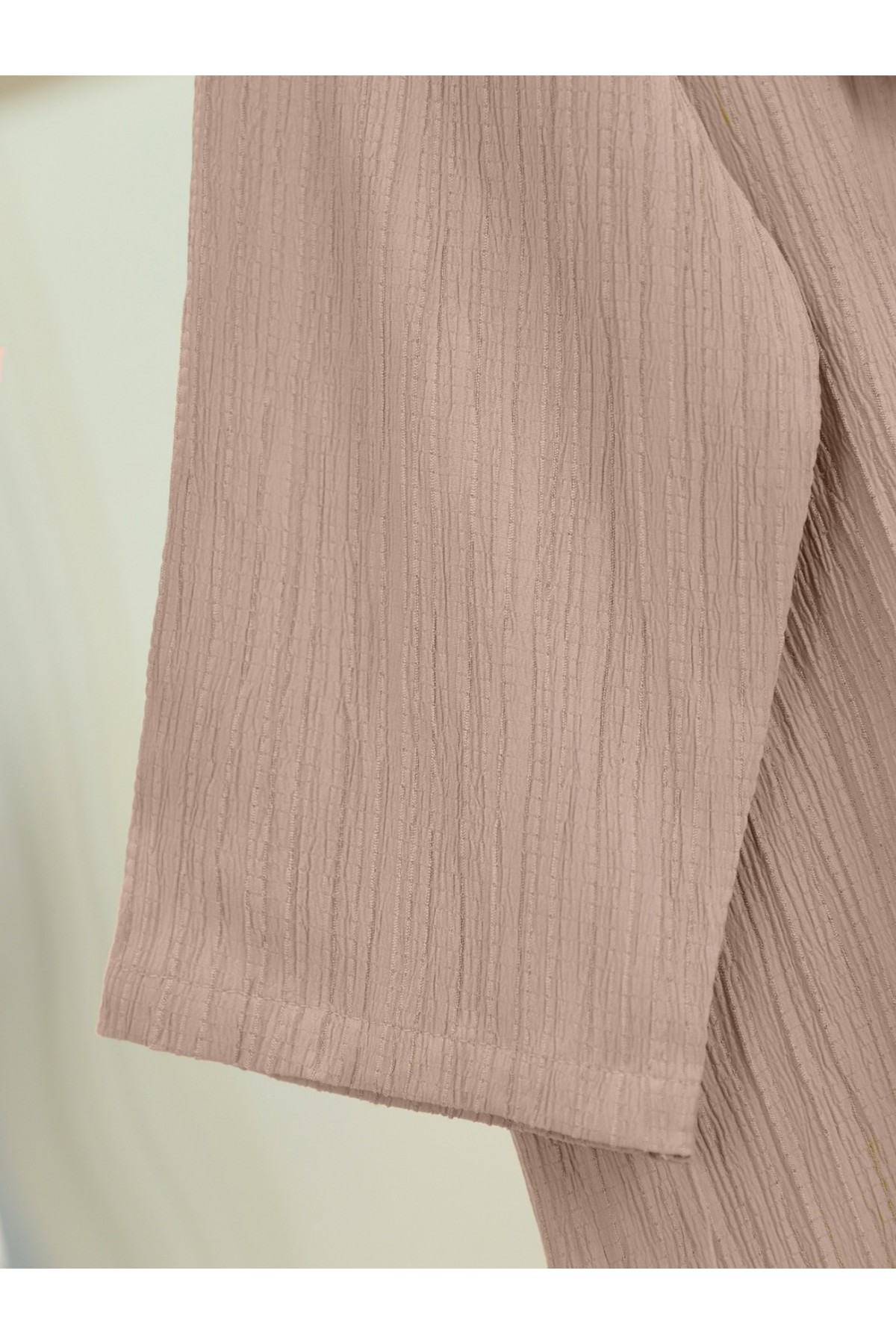 Önden Bağlamalı Krınkıl Kimono -Somon