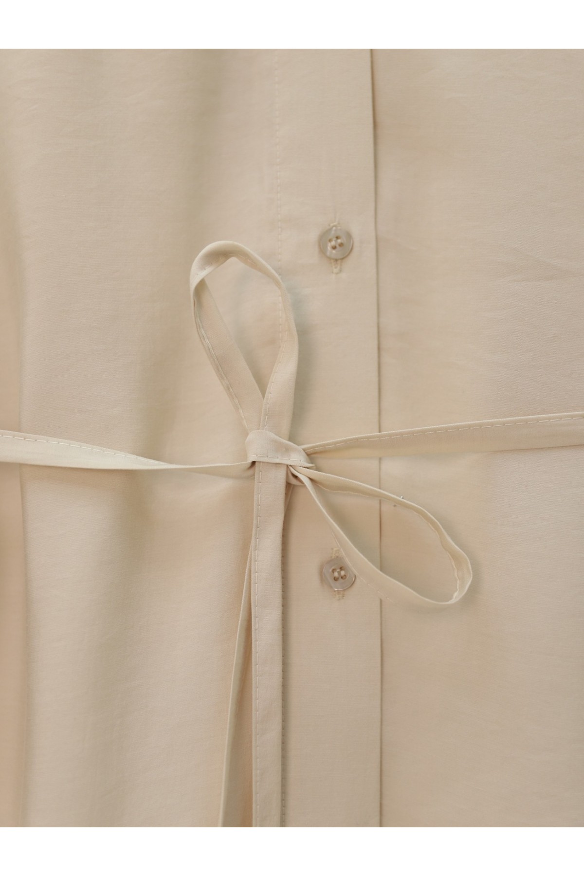 Yakası Taşlı Belden Bağlamalı Pantolonlu Takım -Bej