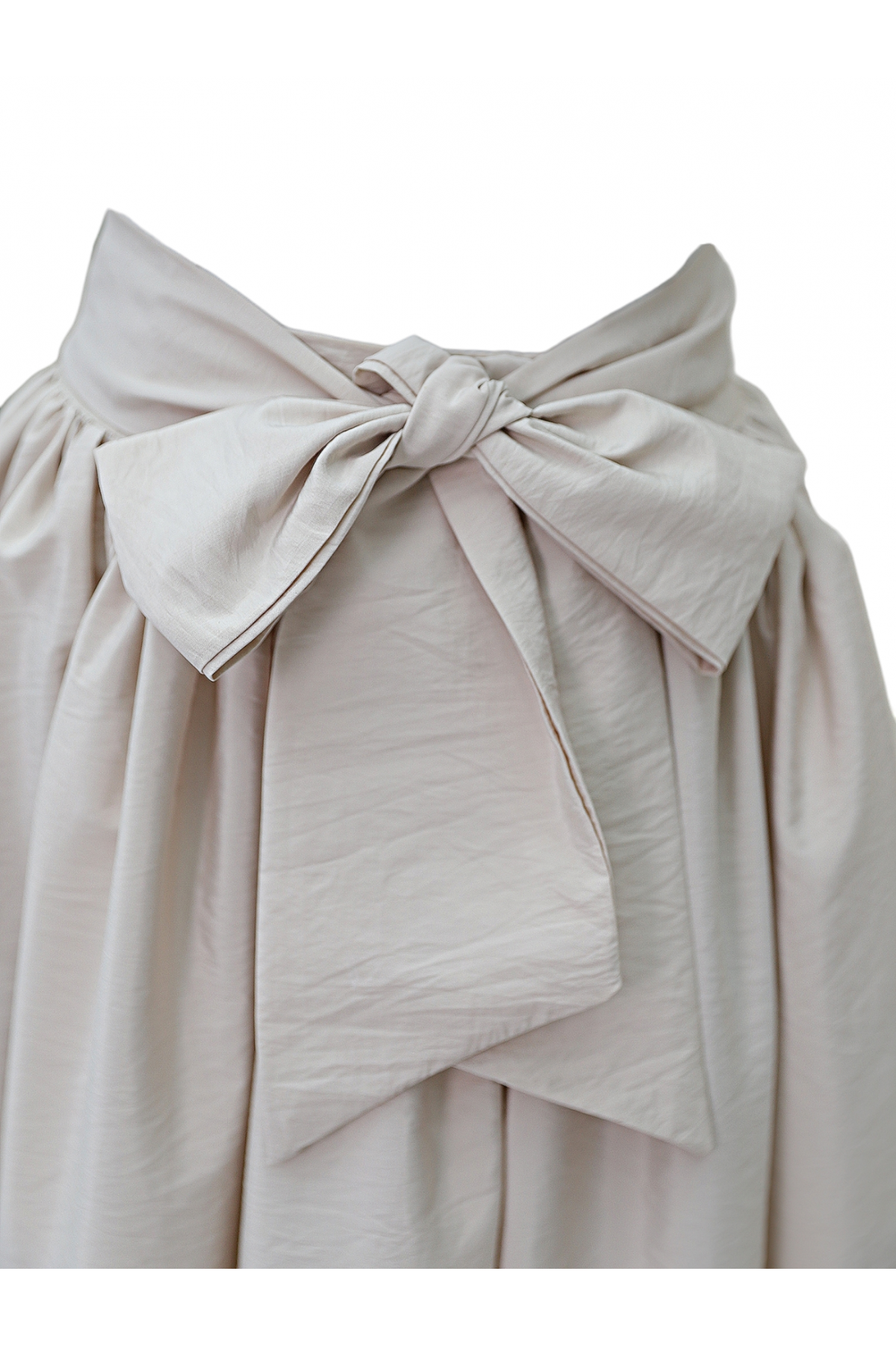 Piliseli Kemerli Paraşüt Etek -Bej