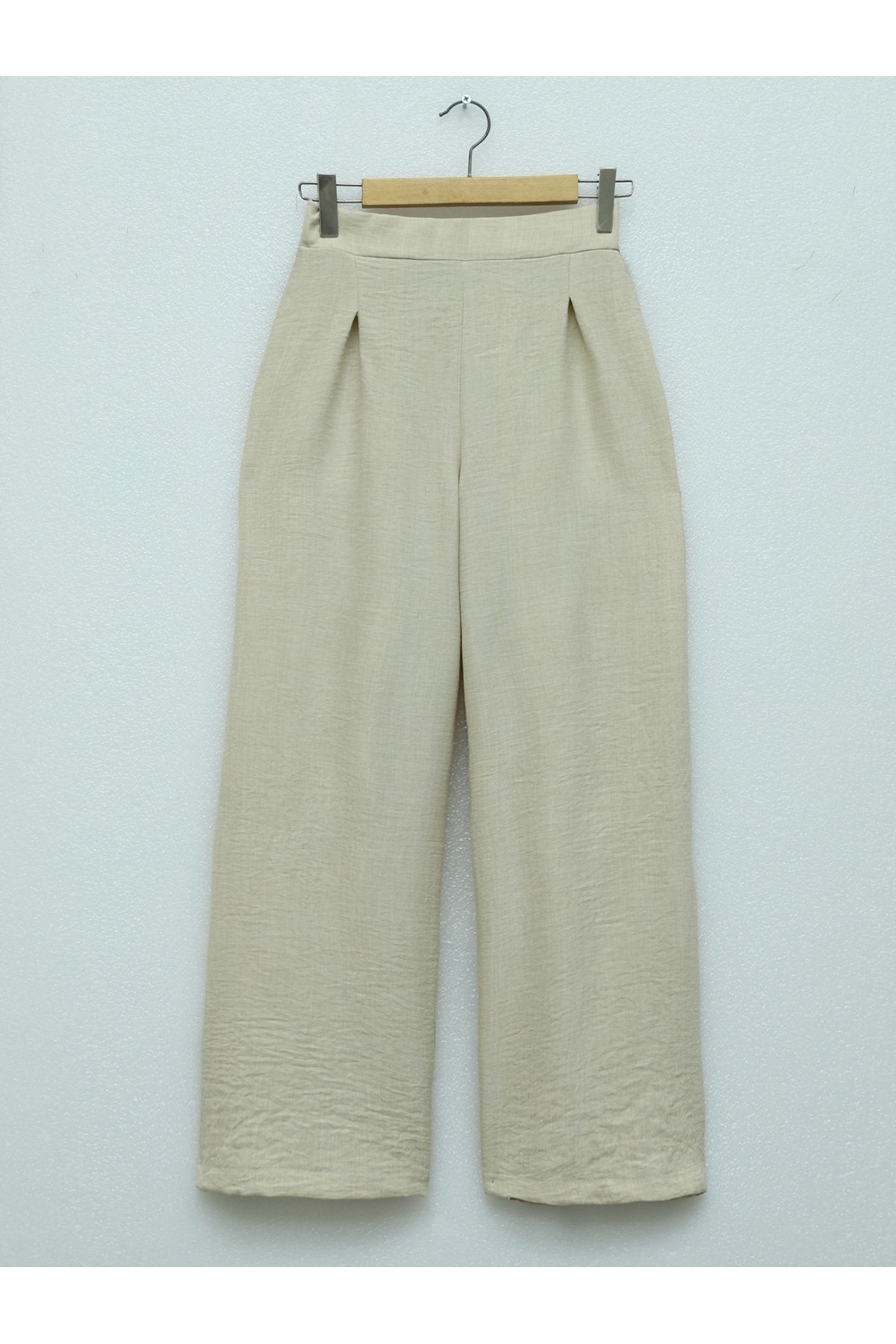 Kapaklı Tünel Köprülü Ceketli Keten Takım   -Bej