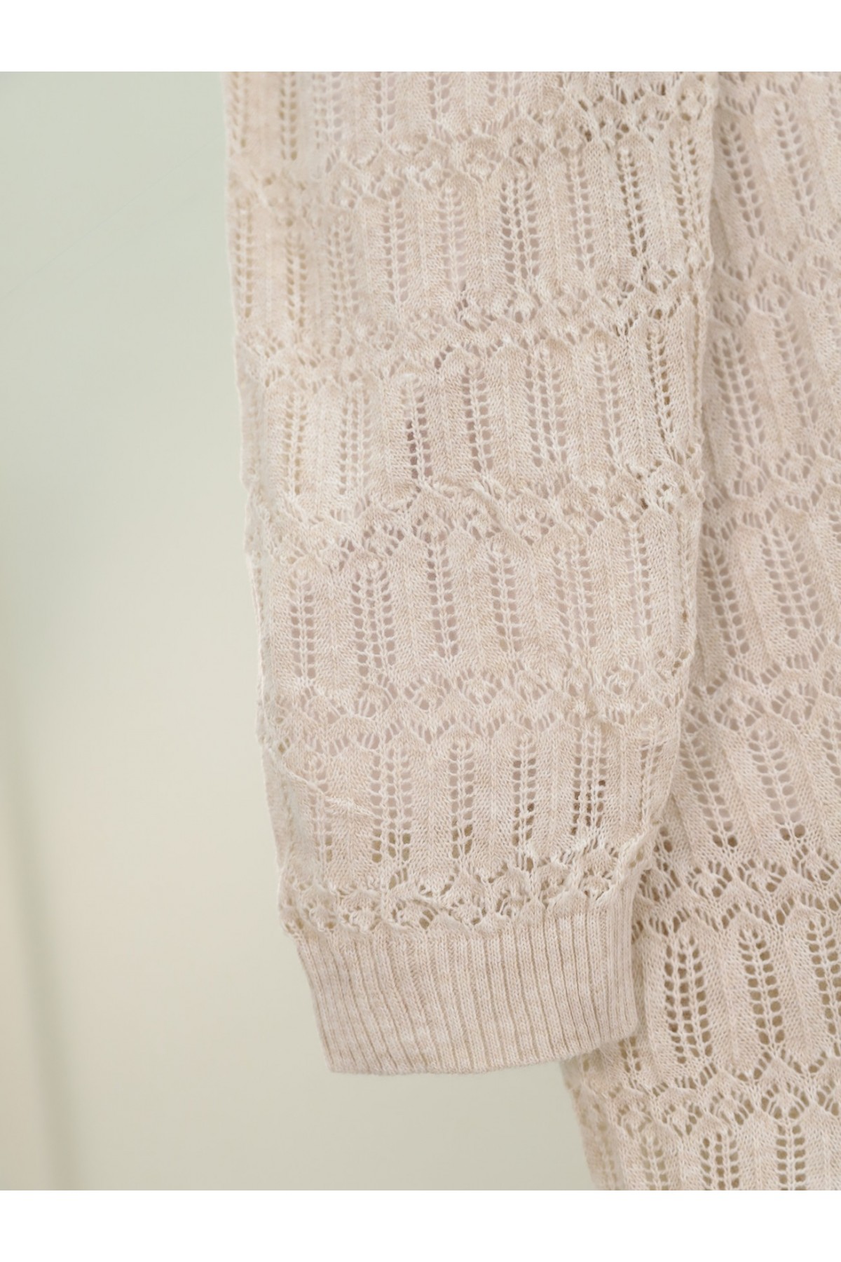 Ajurlu  Desenli Baharlık Hırka  -Taş