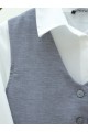 Düğmeli Yelekli Takım -Gri